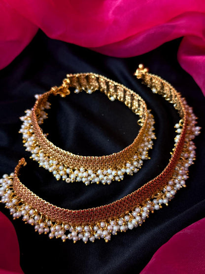 Golden Look Alike Beaded Partywear Anklets