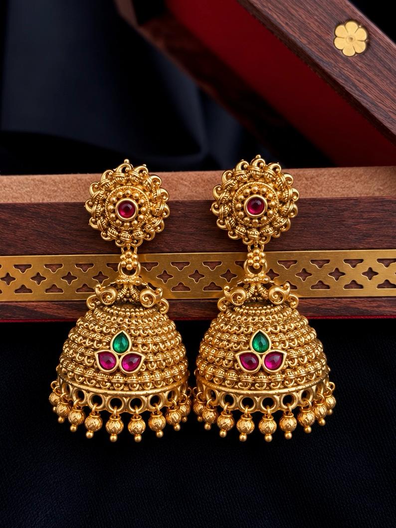 Golden Partywear Ethnic Earring