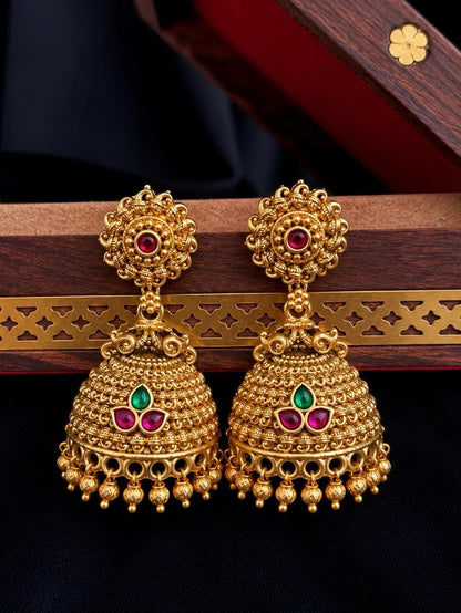Golden Partywear Ethnic Earring