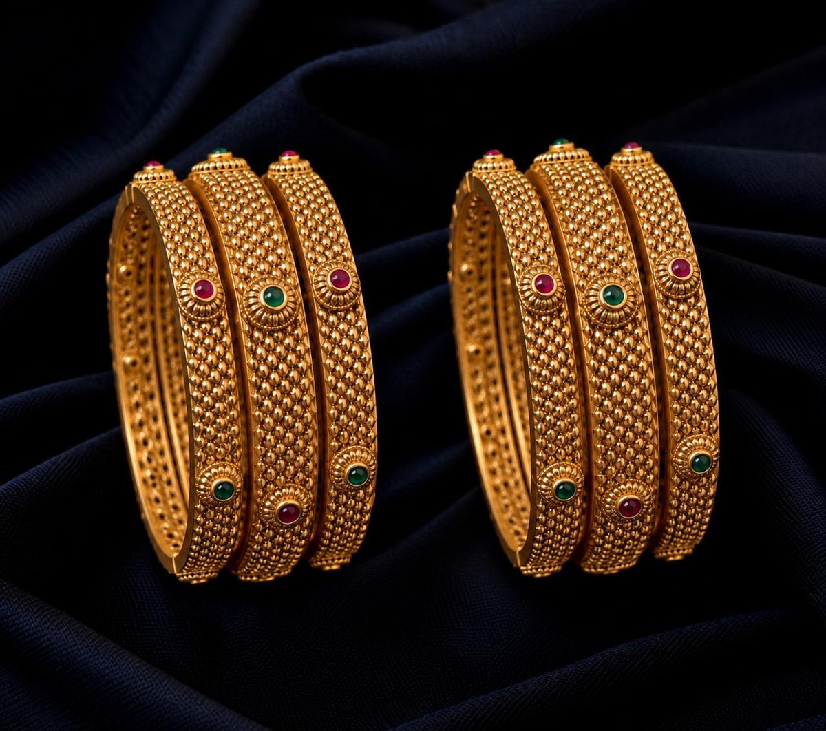 Golden Ethnic Partywear Bangles (6pcs set)