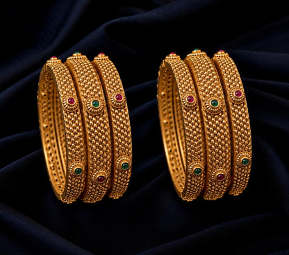 Golden Ethnic Partywear Bangles (6pcs set)