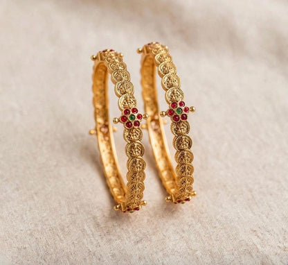 Golden Ethnic Partywear Bangles (2pc set)