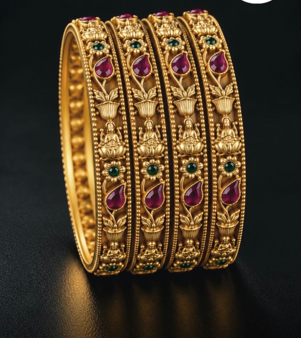 Golden Ethnic Partywear Bangles (4pc set)