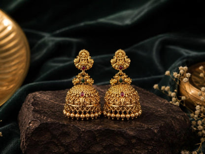 Matt Finish Golden Temple Earring
