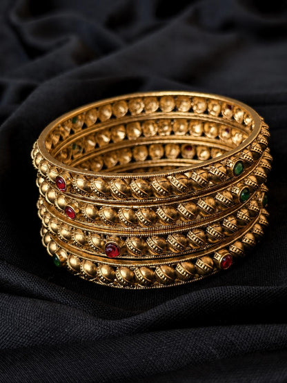 Matt Gold Finish Bangles (set of 4 Bangles)