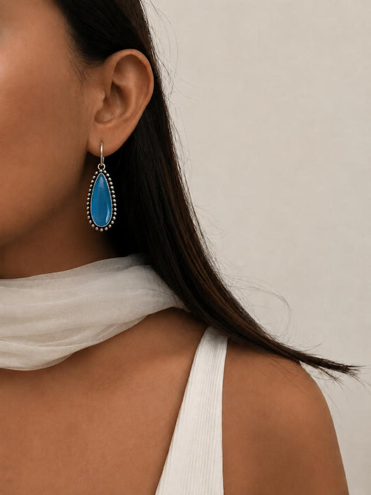 Monalisa Stone Silver Replica Earring