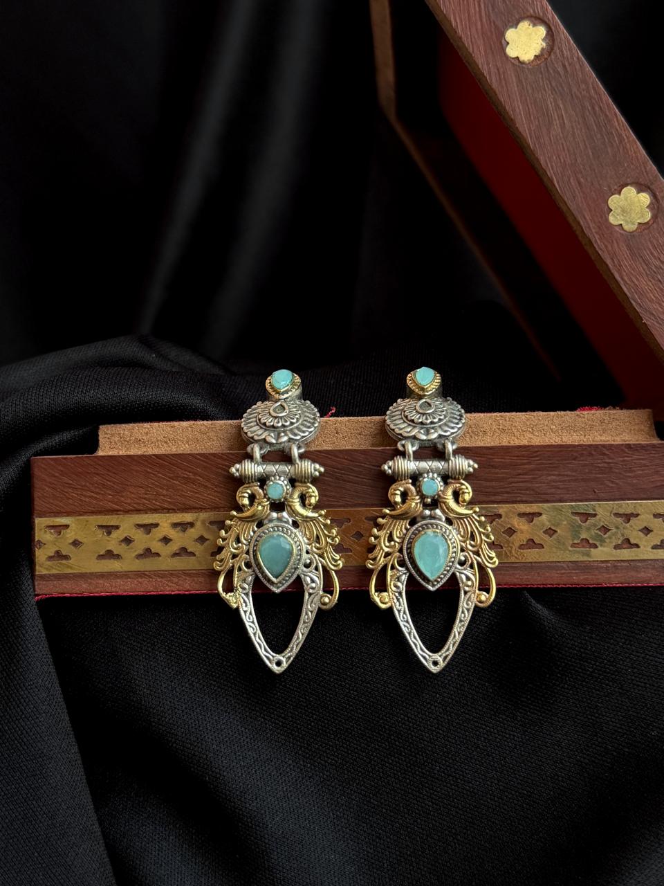 Dual Tone Silver Replica Earring
