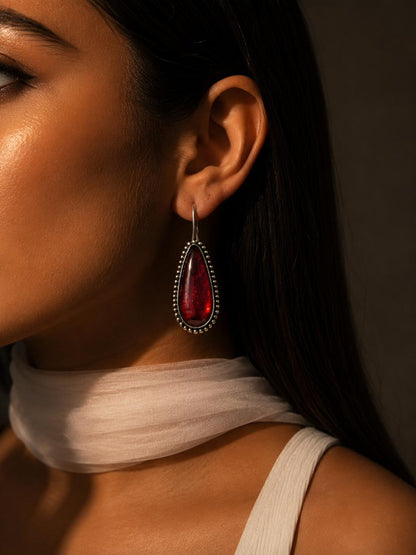 Monalisa Stone Silver Replica Earring