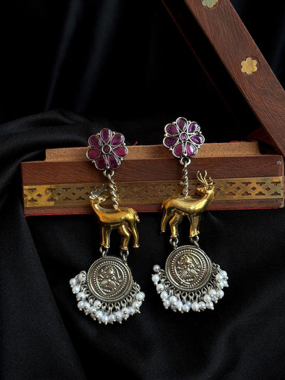 Dual Tone Deer Earring