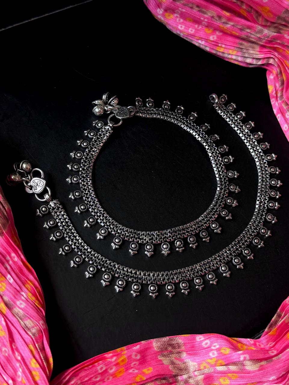 Silver Replica Ethnic Anklet