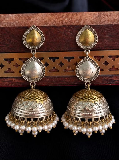 Dual Tone Partywear Long Earring