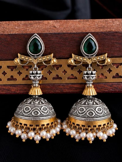Monalisa Stone Dual Tone Partywear Long Earring