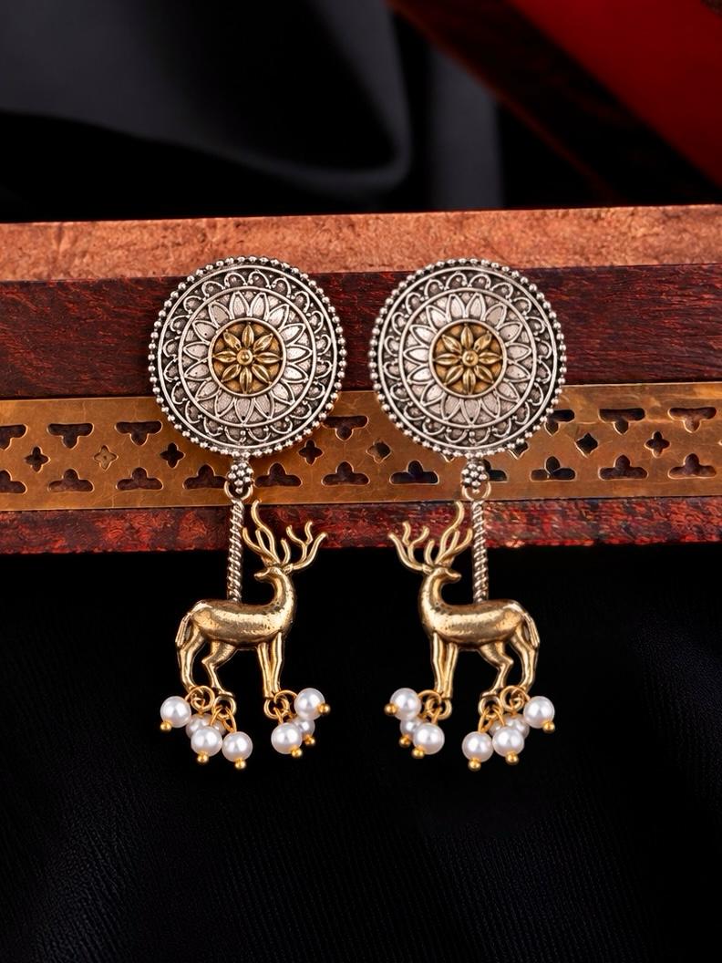 Cow Shape Dual Tone Earring