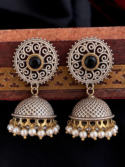 Dual Tone Ethnic Jhumki Earring