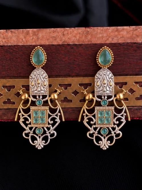 Monalisa Stone Dual Tone Earring