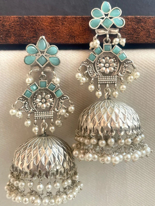 Silver Replica Heavy Traditional Party wear Earring