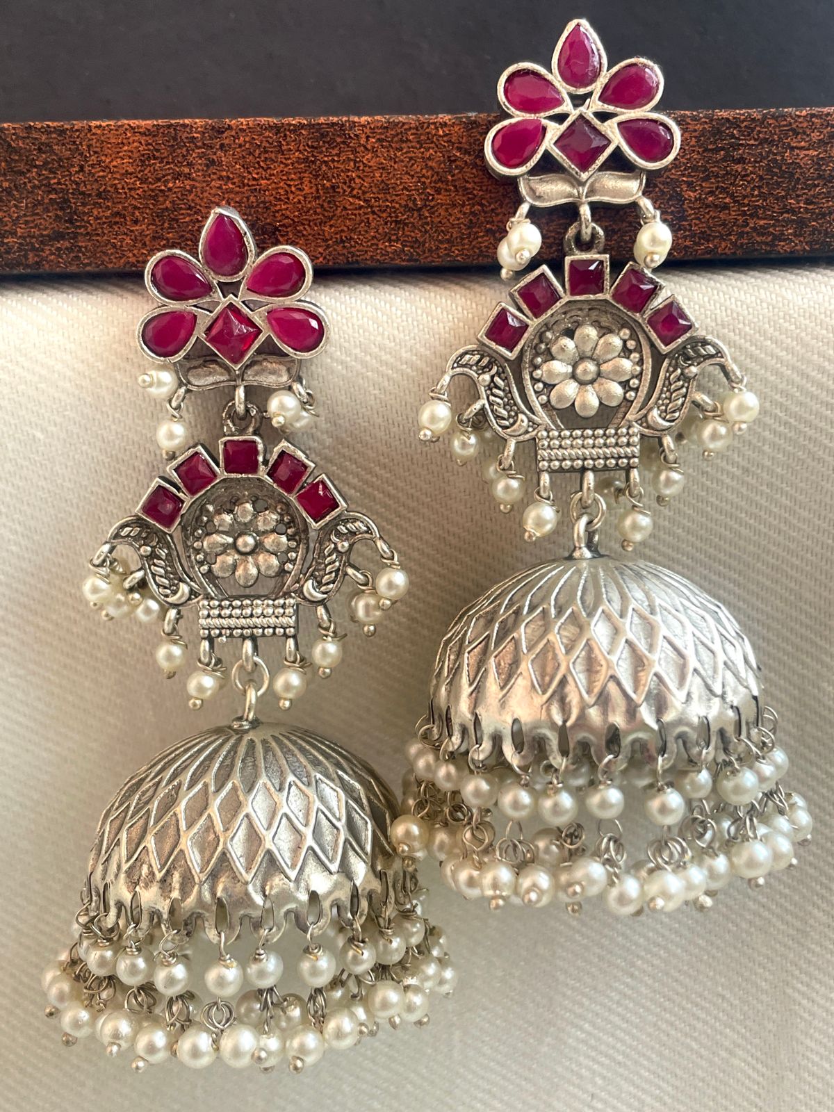 Silver Replica Heavy Traditional Party wear Earring