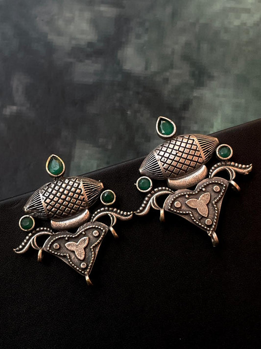 Black Polish Oxidized Antique Earring