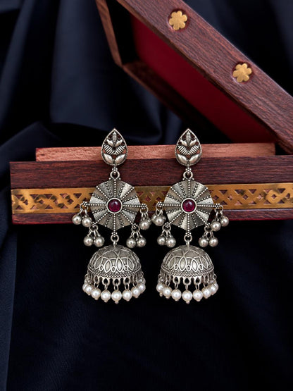 Oxidized Top with Jhumki Partywear Earring