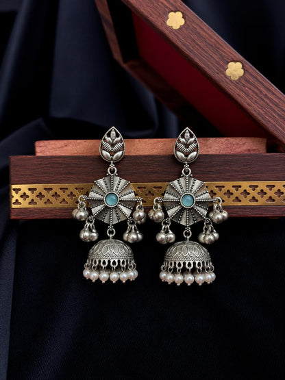 Oxidized Top with Jhumki Partywear Earring