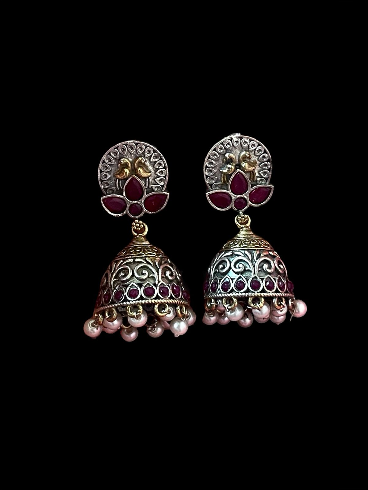 Dual Tone Ethnic Partywear Earring