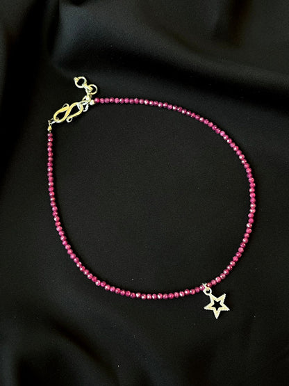 Silver Motif Beaded 92.5 Silver Anklet