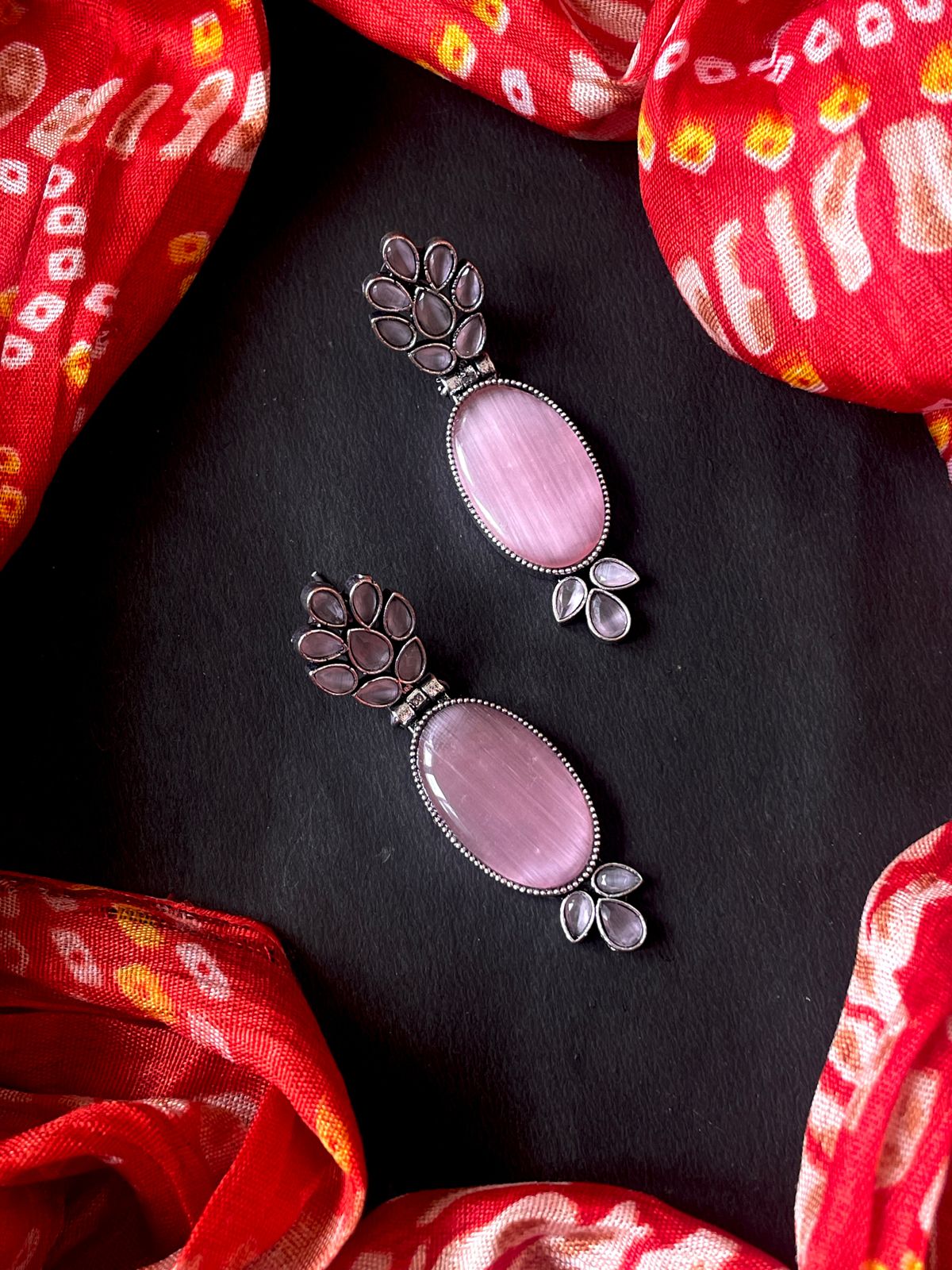 Monalisa Stone Silver Replica Earring