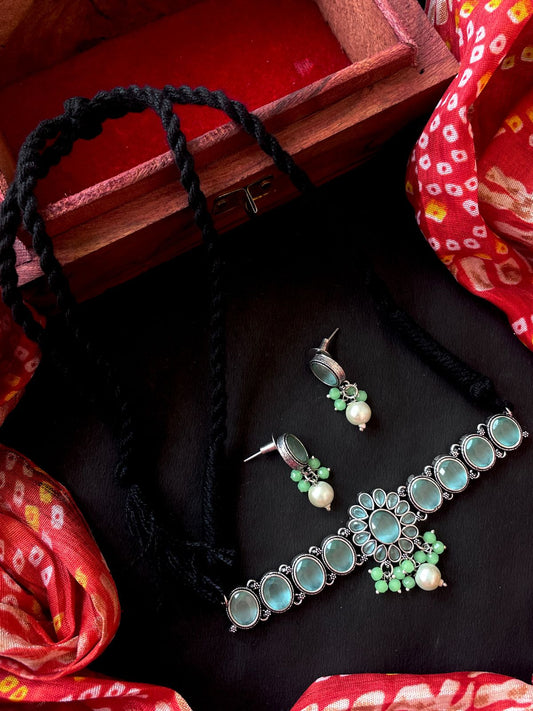 Monalisa Stone Partwear Choker with Earring Set