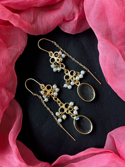 Glass Cut Stone Beaded Earring