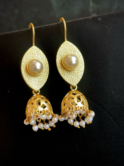 Golden Pearl Top with Golden Jhumki Earring