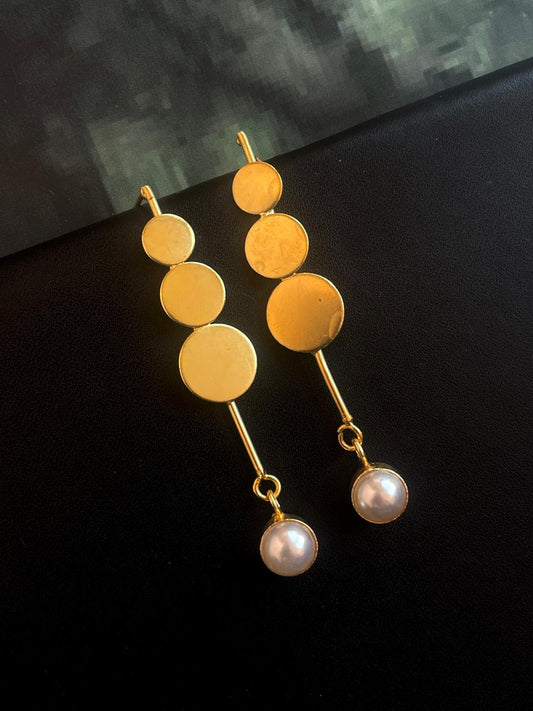 Monalisa Stone Golden Partywear Earring