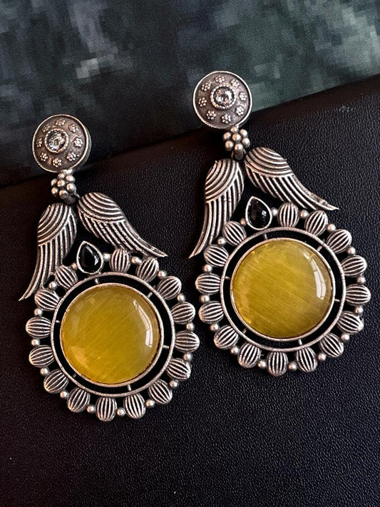 Silver Replica Monalisa Stone Earring