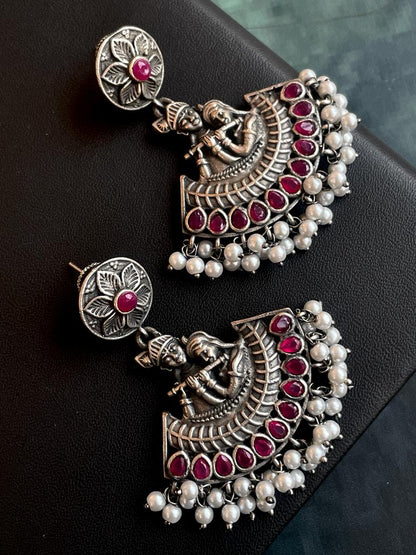 Oxidized Radha Krishna Earring