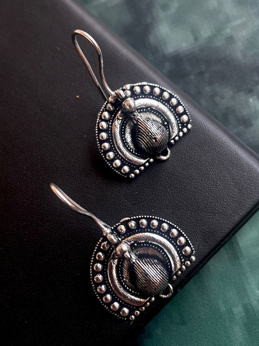 Peacock shape Oxidized Stud Earring