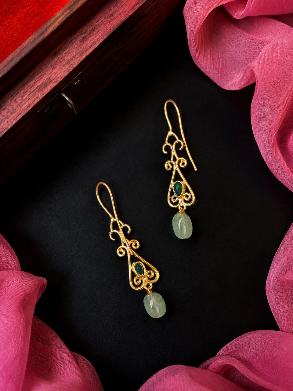 Strawberry Beads Golden Earring