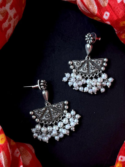 Silver Replica Beaded Partywear Earring