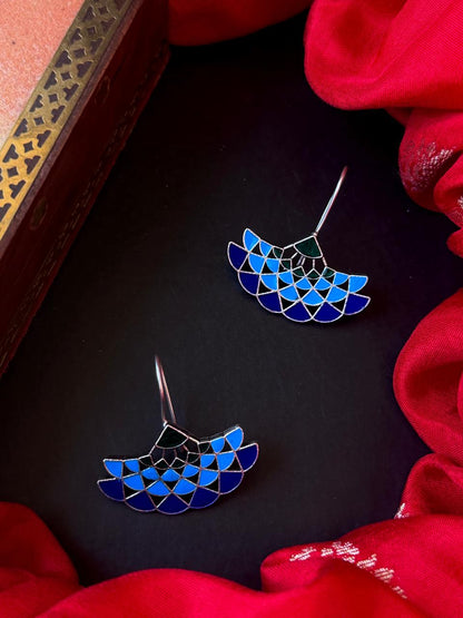 Meenakari Oxidized Geometrical Earring