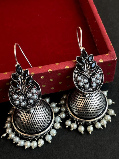 Black Polish Antique Top with Jhumki Earring