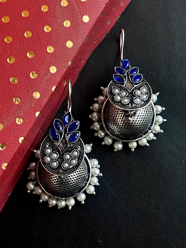 Black Polish Antique Top with Jhumki Earring