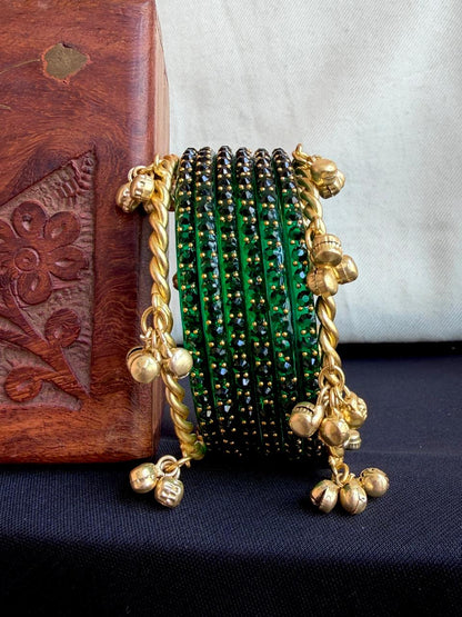 Acrylic Bangles with Metal Bangles set