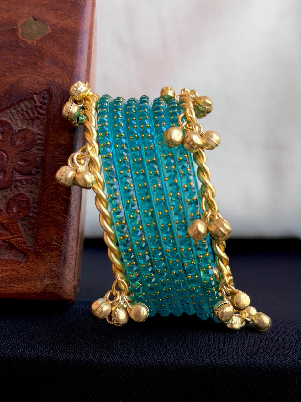 Acrylic Bangles with Metal Bangles set