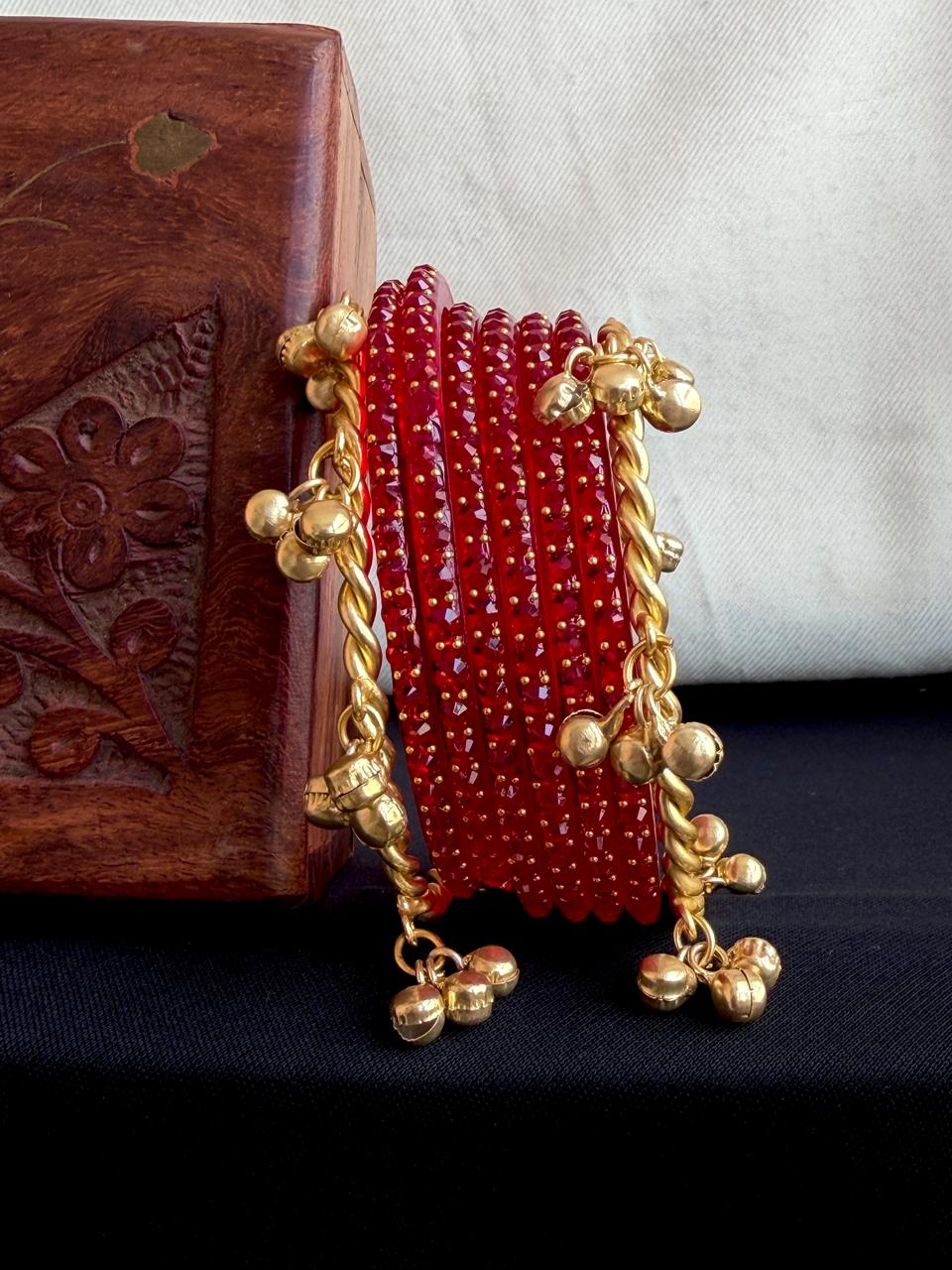 Acrylic Bangles with Metal Bangles set