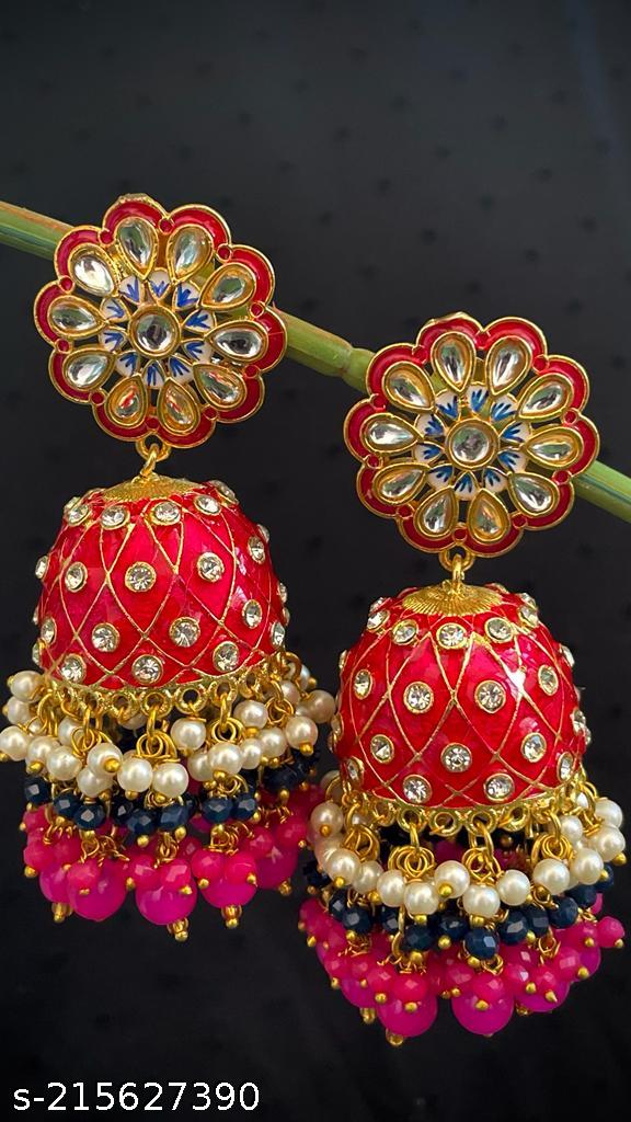 Meenakari Heavy Dome Shape Jhumka