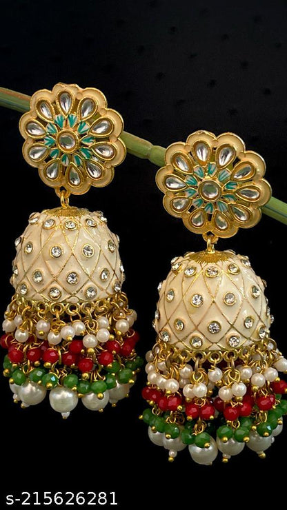 Meenakari Heavy Dome Shape Jhumka