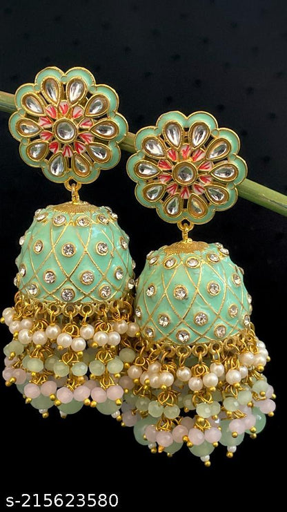 Meenakari Heavy Dome Shape Jhumka