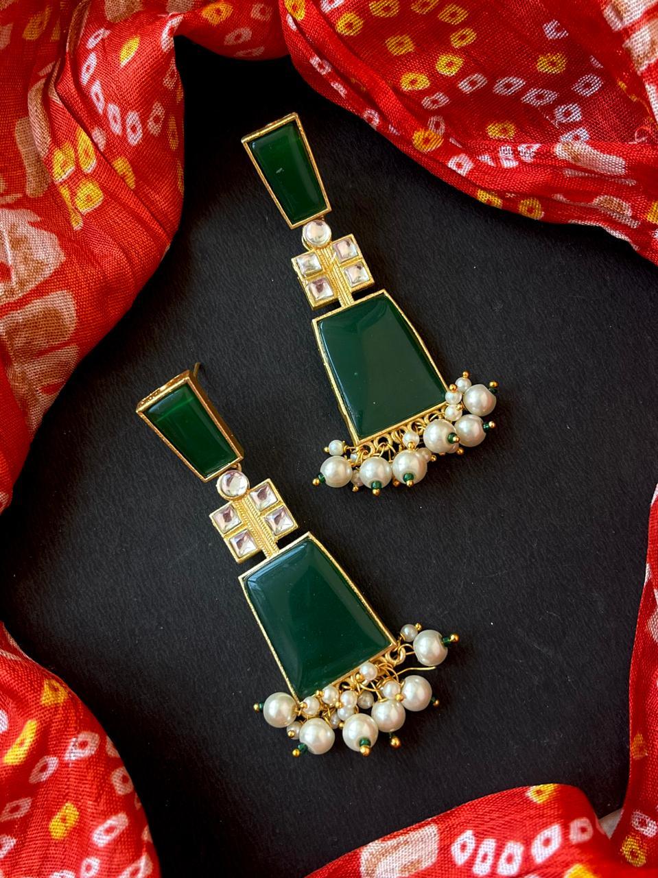 Monalisa Stone Geomterical Partywear Earring