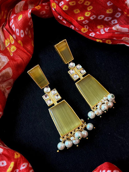 Monalisa Stone Geomterical Partywear Earring