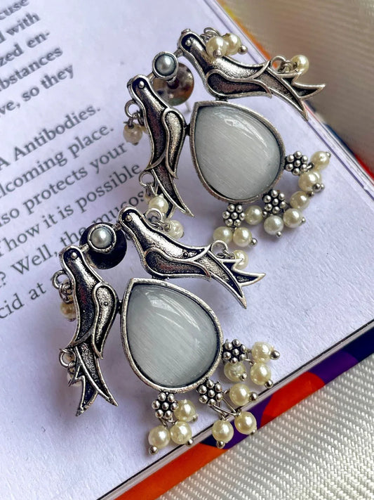 Monalisa Stone Silver Replica Earring