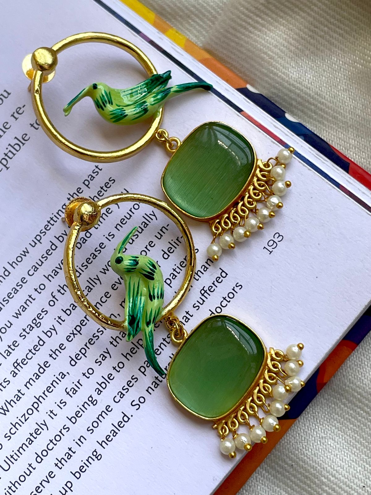Monalisa Stone Brass Earring