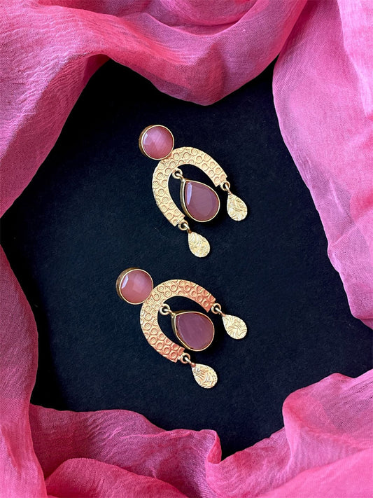 Monalisa Stone Golden Partywear Earring